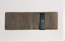 Gostwo Mens Bifold Wallet Money Clip Rfid Blocking Vintage Grey with gift box