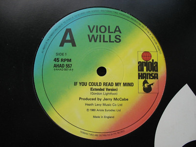 VIOLA WILLS-IF YOU COULD READ MIND. 1980 U.K 12'' SINGLE. SOUL FUNK. A2/B2.  EX