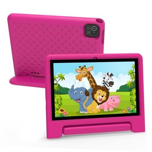 Kids Tablet 10 inch, Android 13 Tablet for Kids with Google Kids Space, Pink