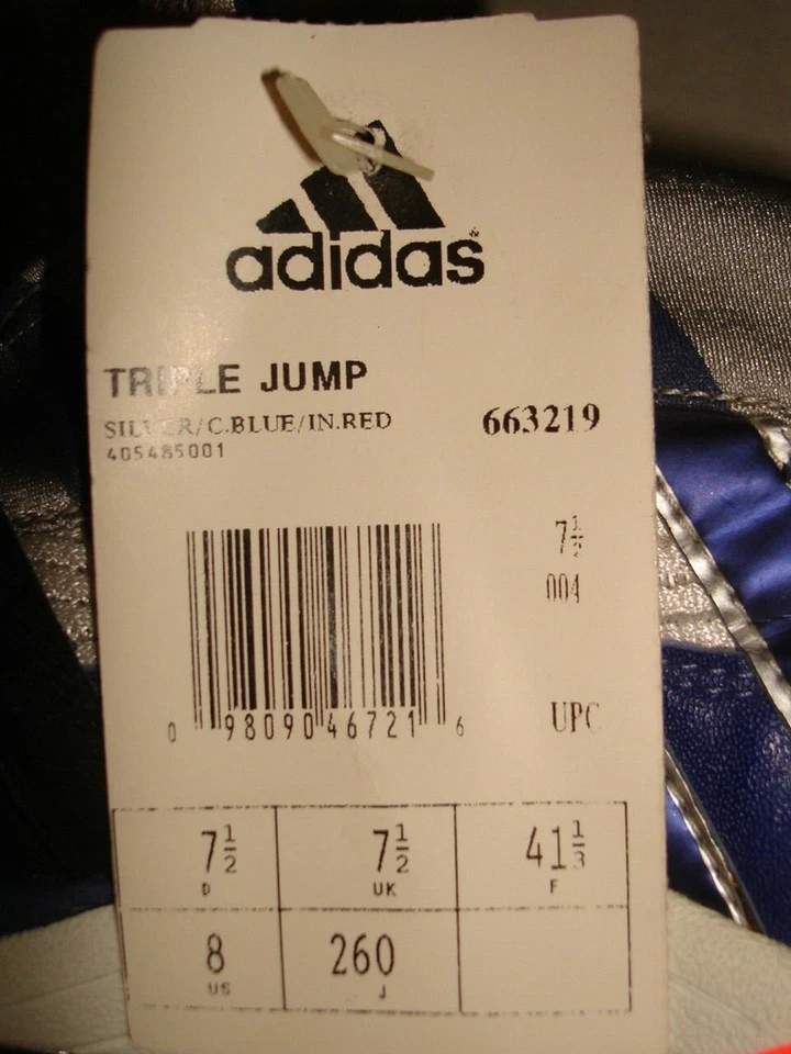 NWT MADE IN GERMANY ADIDAS ADIPRENE TRIPLE JUMP TRACK SPIKES 8/EUR 41,5 W/BOOT - Image 2 of 4