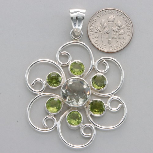PERIDOTO verde con colgante de amatista verde 925 piedras preciosas #906 - Imagen 2 de 11
