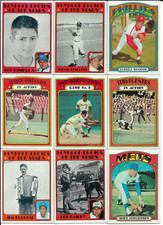 1972 Topps Baseball 9 Card Lot with Boyhood Photos of the Stars Lou Piniella VG