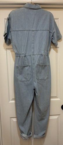 Free People We The Free Marci Jumpsuit Size Small Blue Denim Coveralls Boho NWT - Picture 2 of 7