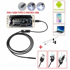 Android USB /TYPE-C Endoscope Inspection 7mm Camera 8 LED Waterprof Kits From US