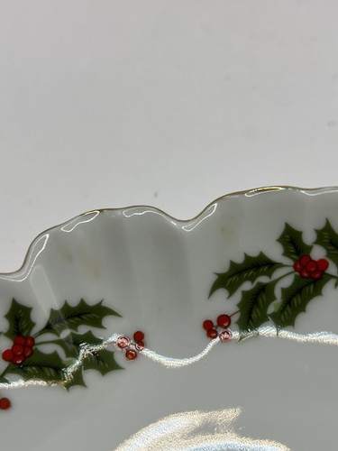 Plato de baratija pequeño All The Trimmings “Christmas Holly” hecho en Japón 6,25” - Imagen 3 de 7