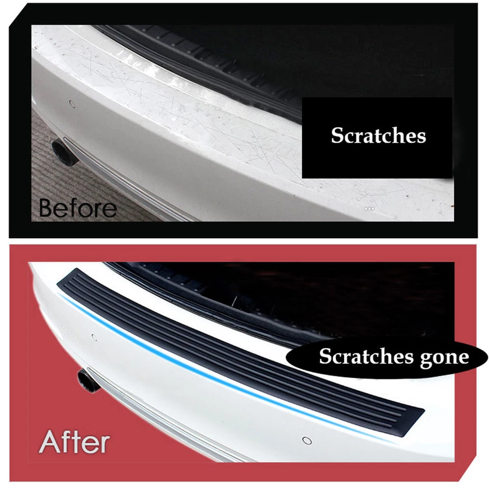 Car SUV Rear Bumper Sill/Protector Plate Rubber Cover Guard Pad Moulding Trim - Image 3 of 4