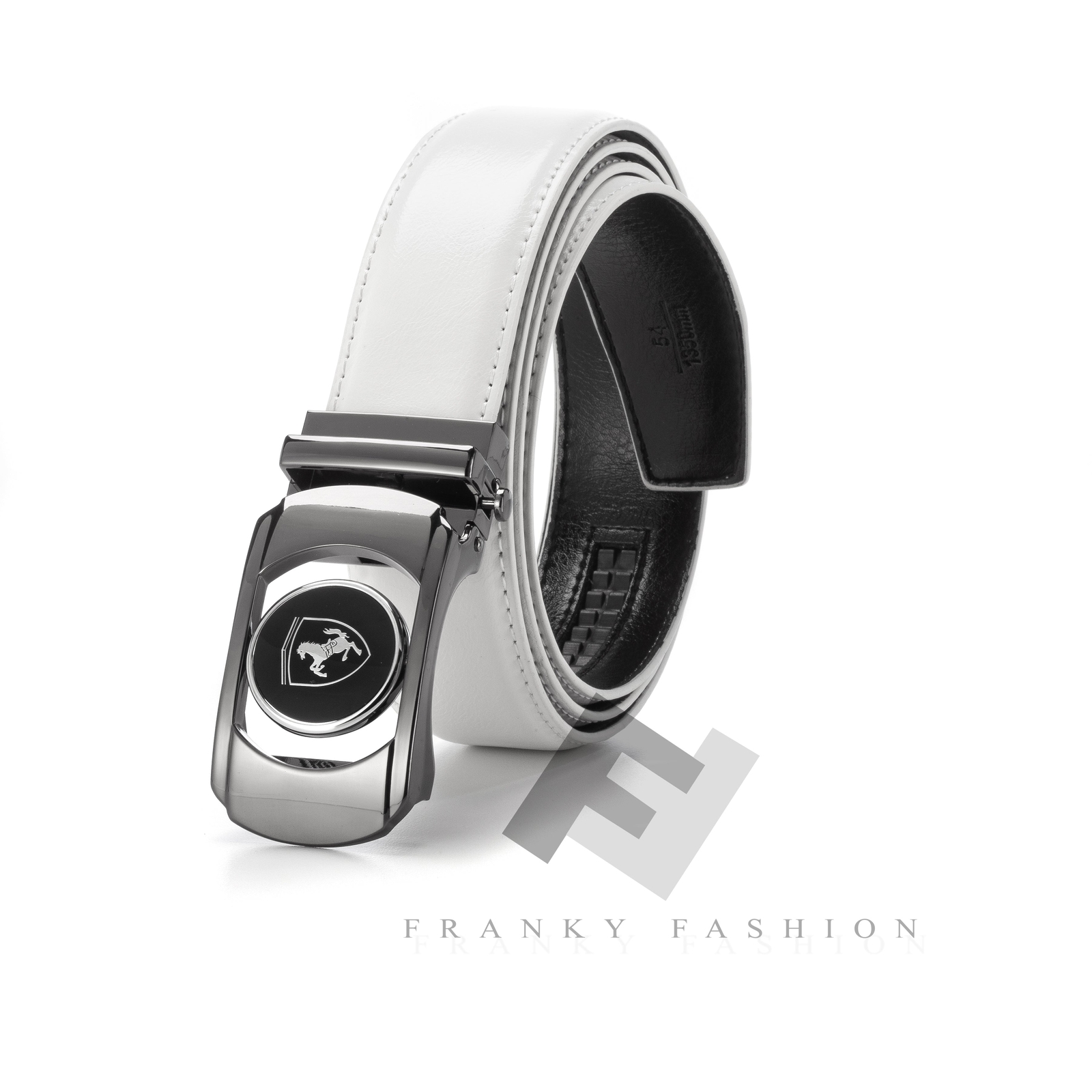 Leather Belt for Men Track Ratchet Adjustable Buckle F Model | B019-image