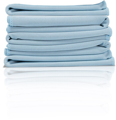 5 Pack Microfibre Cloths for Glass Cleaning 40x40cm 270 GSM Stitched Blue
