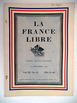 La France Libre - Vol.III - Nr. 13 vom 15. November 1941 - Ed. Hamish Hamilton