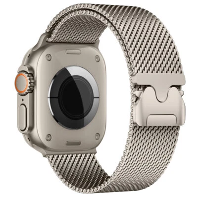GEEKTHINK Milanese Mesh Loop Strap For Apple Watch Ultra/10/9/8/7/6 Parachute-Style Buckle