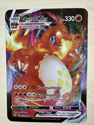 Große A5 Pokemon Jumbo XXL Oversize Karte: Glurak Vmax