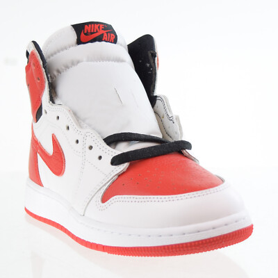 Jordan 1 Retro High (GS) Big Kids Shoes White-University Red  display picture 3