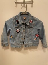 Disney Minnie Mouse Jean Jacket Girls Size 4 T Patches Long Sleeve Tutu Couture