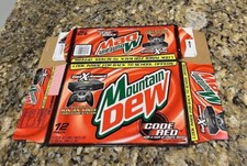 Vintage Mountain Dew Code Red Carrier Xbox WIN Cardboard Sign 12 Pack Pepsi Soda