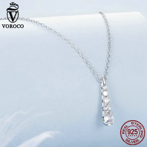 Elegante Collar Lágrima Voroco Real Plata 925 Joyería Elegante Para Mujer Regalos - Imagen 8 de 15