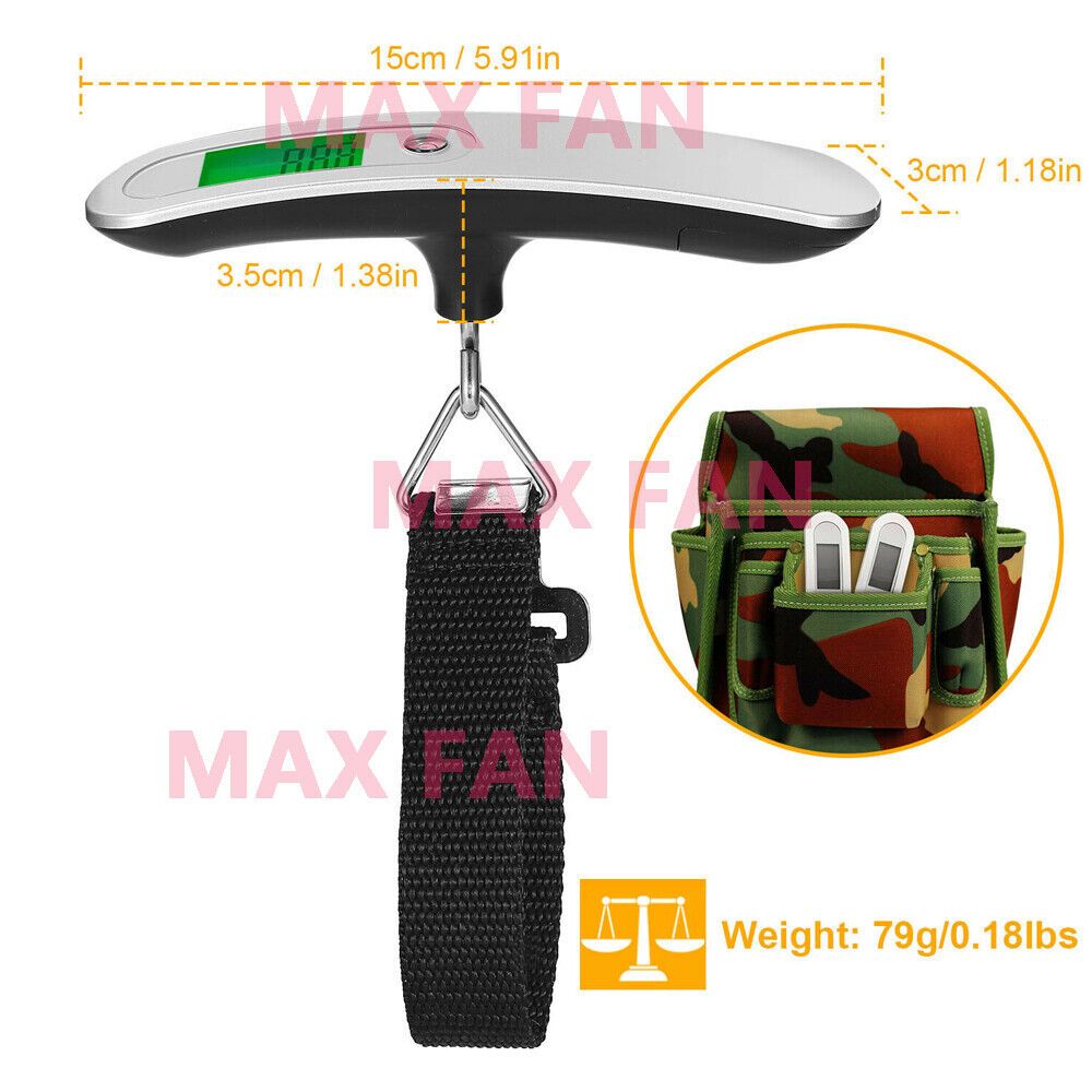 Portable Travel LCD Digital Hanging Luggage Scale Electronic Weighting 50kg 10g