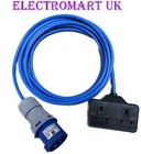 16A PLUG TO 13A 2 GANG SOCKET CAMPING TENT MAINS HOOK UP CABLE  1M TO 25M