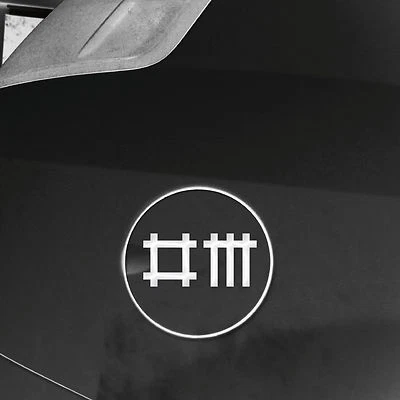 GREENIT 2 Aufkleber Stäbchen Symbol 9cm weiß Tattoo Auto Heck Deko Folie Depeche Mode