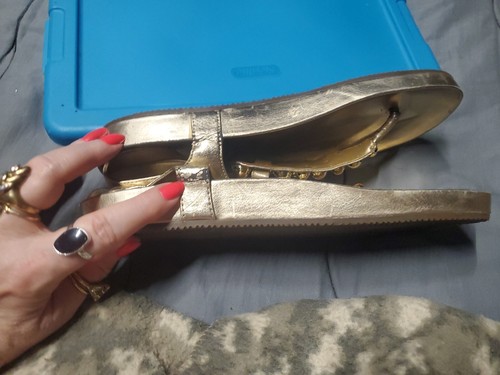 Mossimo Thong Gold Bead Accent Sandal Slingbacks VERY CUTE Sz 7.5 ~ ❤️~ F10648 - Picture 9 of 12