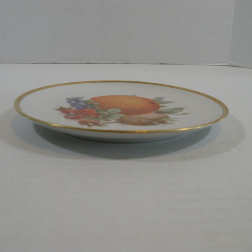 Juego de 4 platos de ensalada de postre de frutas Schumann Azberg Alemania 7,5" borde dorado de colección - Imagen 7 de 23