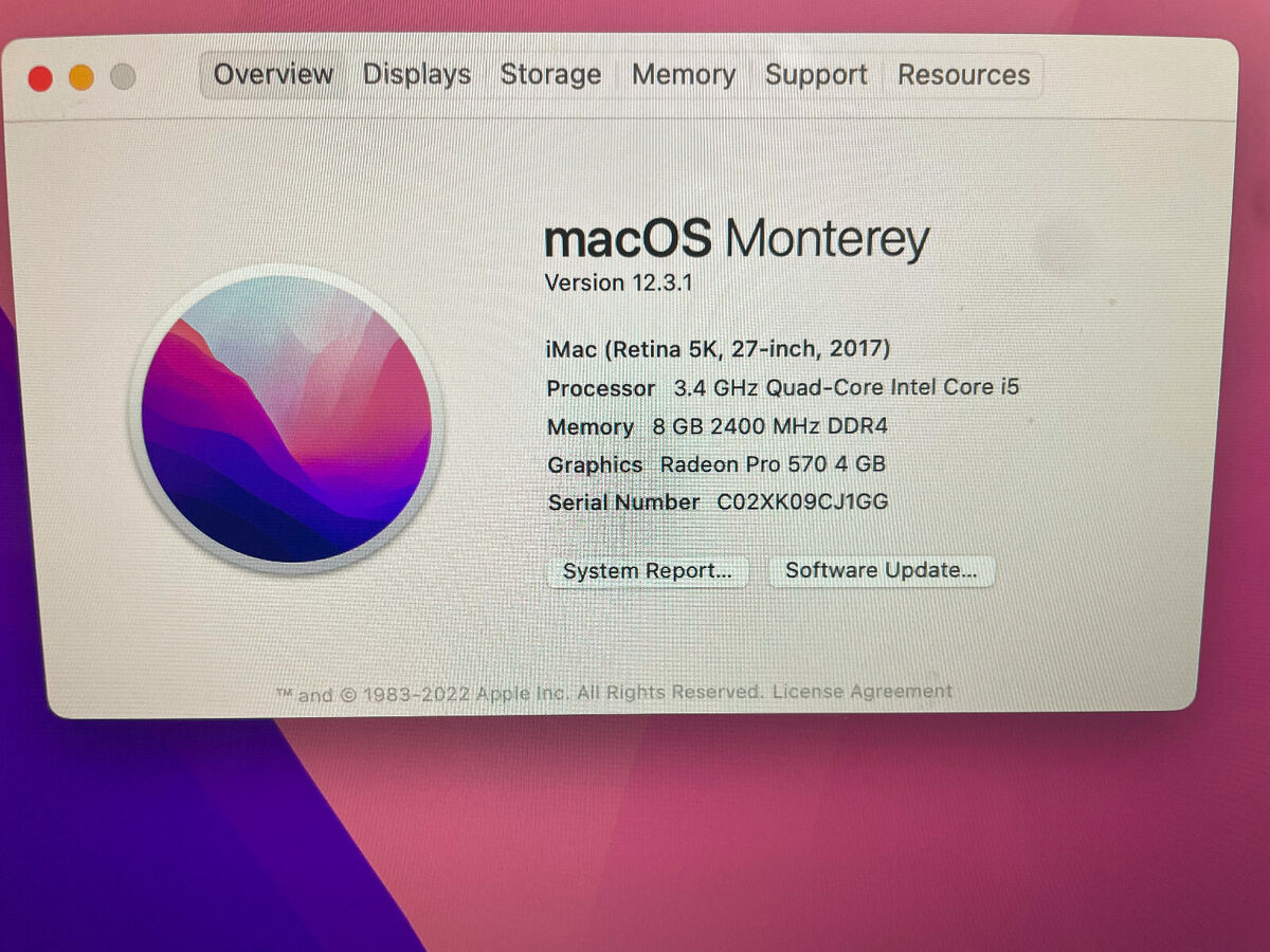 Apple iMac A1419 (Mid 2017) 5K Logic Board Motherboard. 3.40 Apple iMac A1419 (Mid 2017) 5K Logic Board Motherboard. 3.40