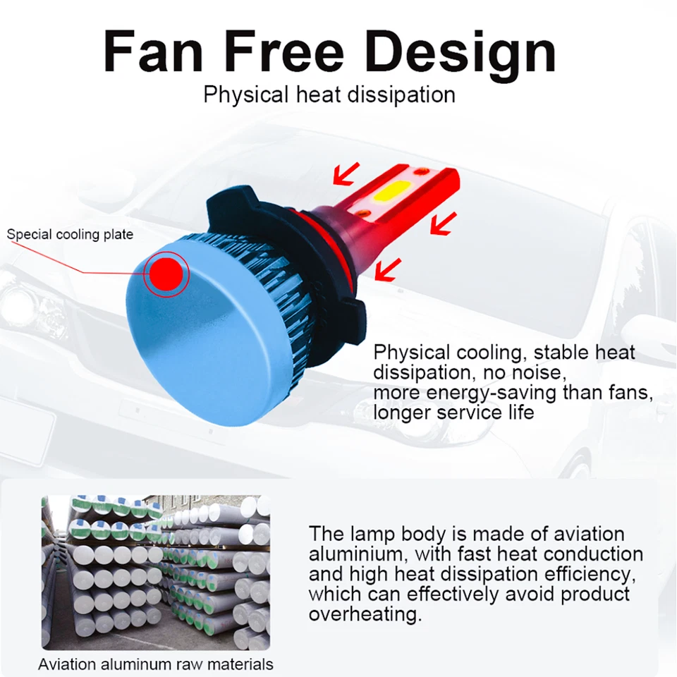 Kit de faros antiniebla LED combo 6X 6000K para Chrysler 300C 2005-2009 Foto 4 de 4