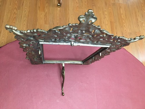 Vintage verziert antikes Messinggestell 12"" x 17-3/8"" Tischgestell mit Halterung - Bild 5 von 12
