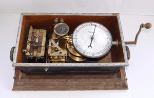 RARE-Antique-Landis-amp-Gyr-Magneta-Brass-Nautical-Ocean-Liner-Ships-Master-Clock