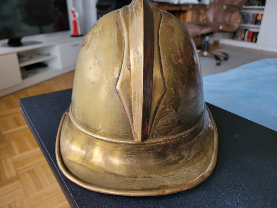 Messing Helm Glocke Feuerwehr wohl um 1910!mit Hersteller J.G. Lieb Biberach - Bild 3 von 4