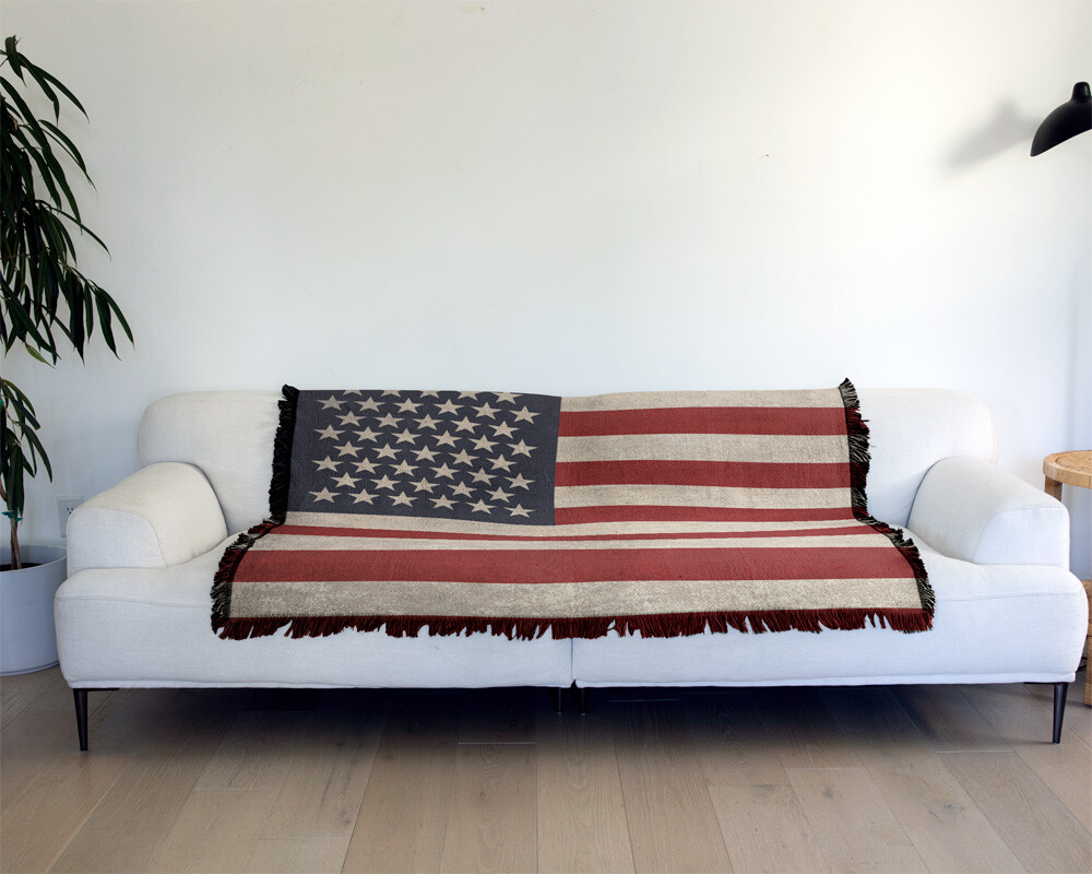 Virginia USA American Flag Throw Blanket 50"x60" Soft Woven Warm Stain Resistant