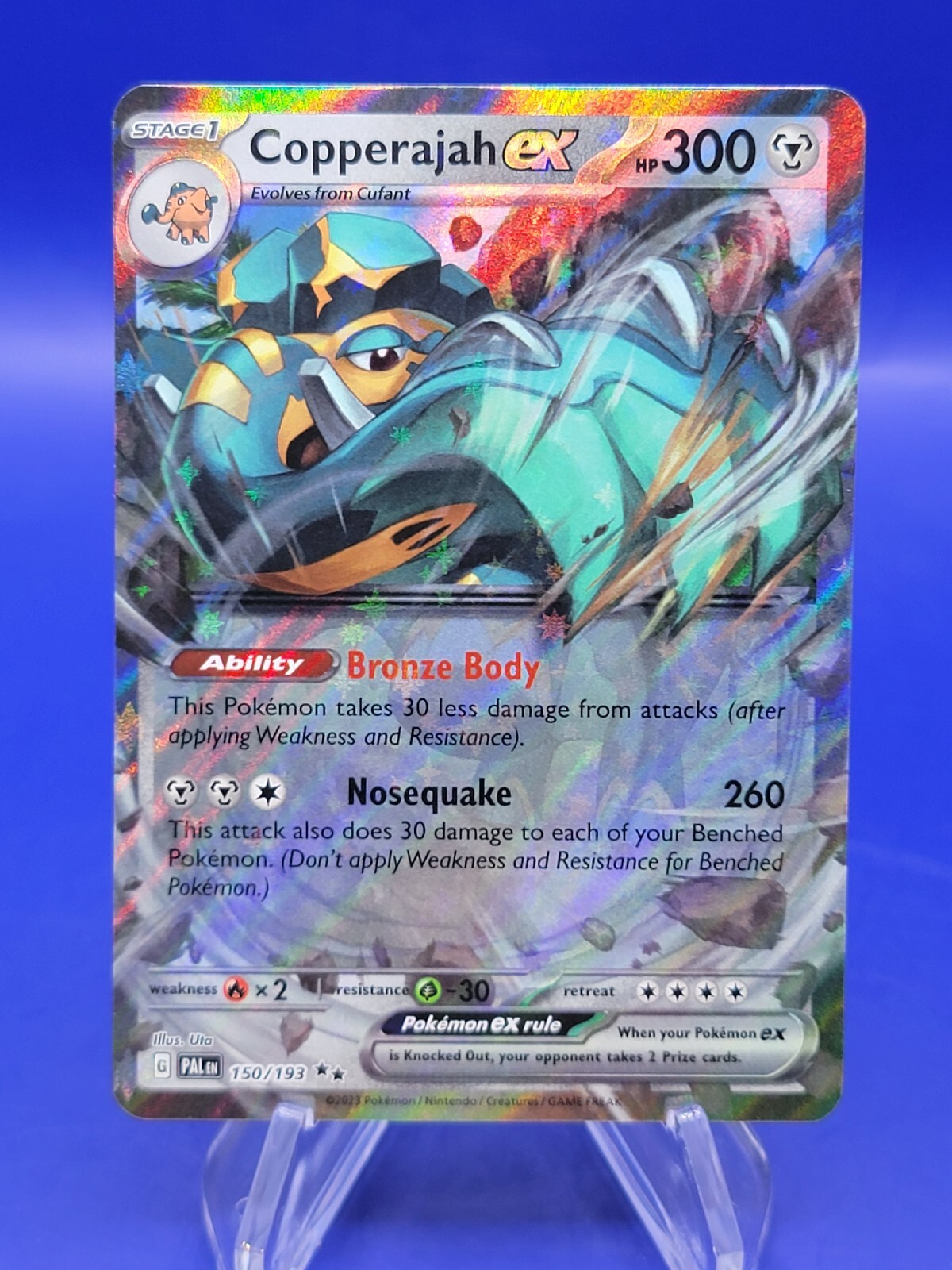 Pokemon TCG Copperajah ex 150/193 Paldea Evolved (NM) w/ top loader