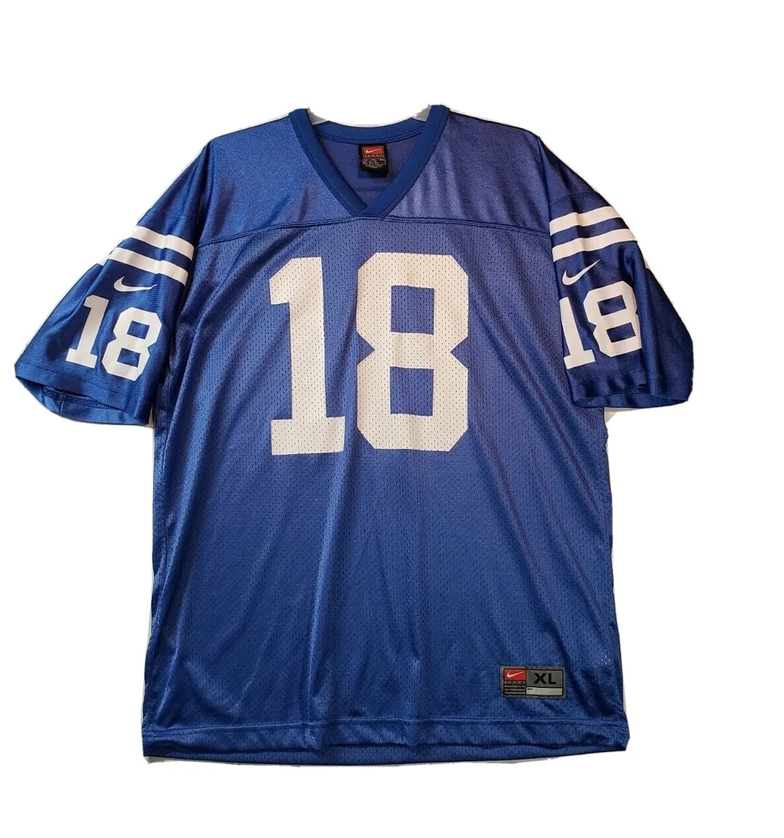 Nike Indianapolis Colts No18 Peyton Manning Blue/White Super Bowl XLI & Super Bowl 50 Women's Stitched NFL Elite Split Denver Broncos Jersey