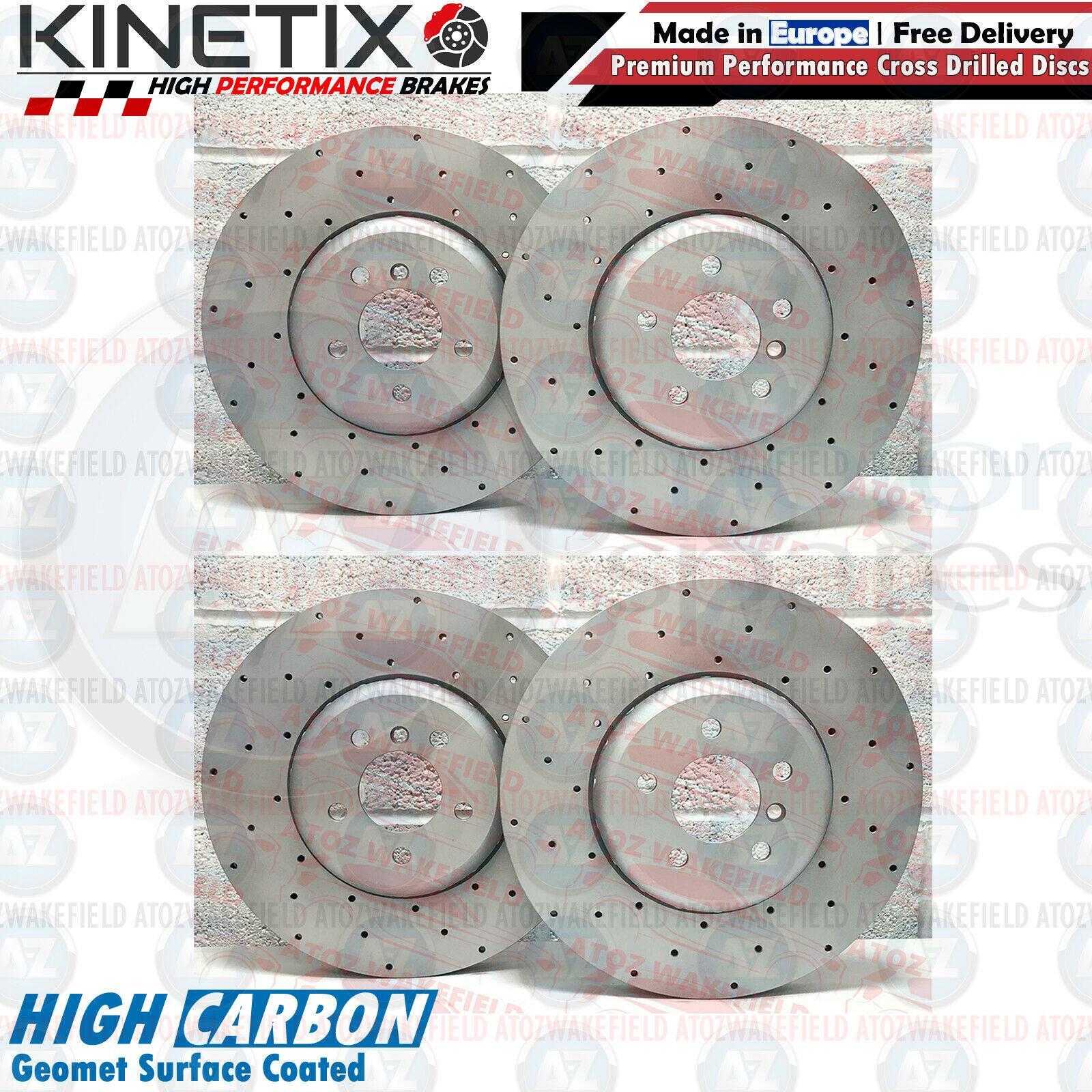 FOR BMW 550i FRONT & REAR CROSS DRILLED BRAKE DISCS 374mm 345mm FR RR ...