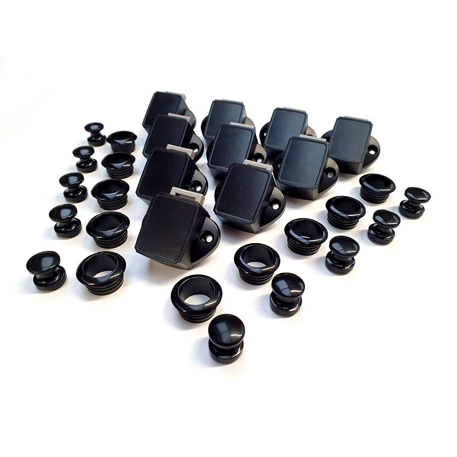 10 X BLACK MINI PUSH LOCK FOR CAMPERVAN MOTORHOME CARAVAN DOOR