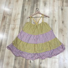 Asos Womens Multicolor Striped Sleeveless Square Neck Mini Sundress Size 14
