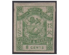 BRITISH NORTH BORNEO Briefmarken 1891, 8c. gelbgrün imp. SG.43a LH -F207