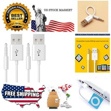 iPod Shuffle Charger Cable, 3.5mm Audio Jack to USB Sync Charge Lead 2 Pack...