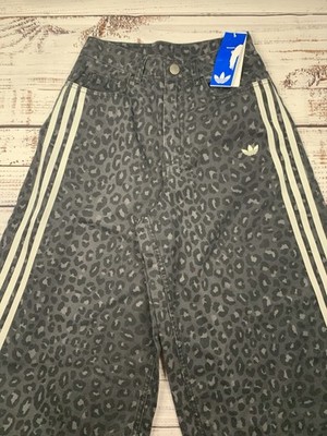 Adidas Originals Denim Bermuda Shorts Womens 25 Leopard Animal Print NWT KA2675