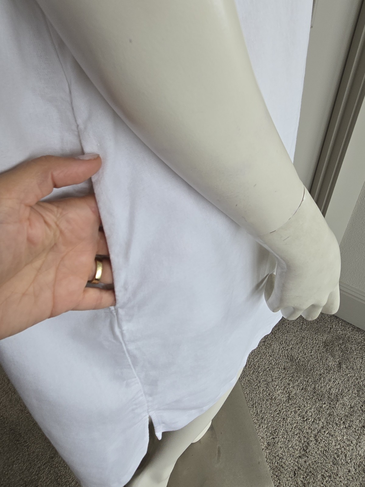 Universal Thread White Linen Button Down Short Sl… - image 6