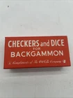 Coca Cola Checkers Dice Backgammon World War 2 Military Milton Bradley