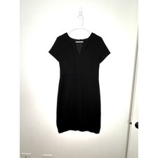Ann Taylor Sheath Dress Sz 6 Front Slit Stitch Detail Chic Career Sophisticated