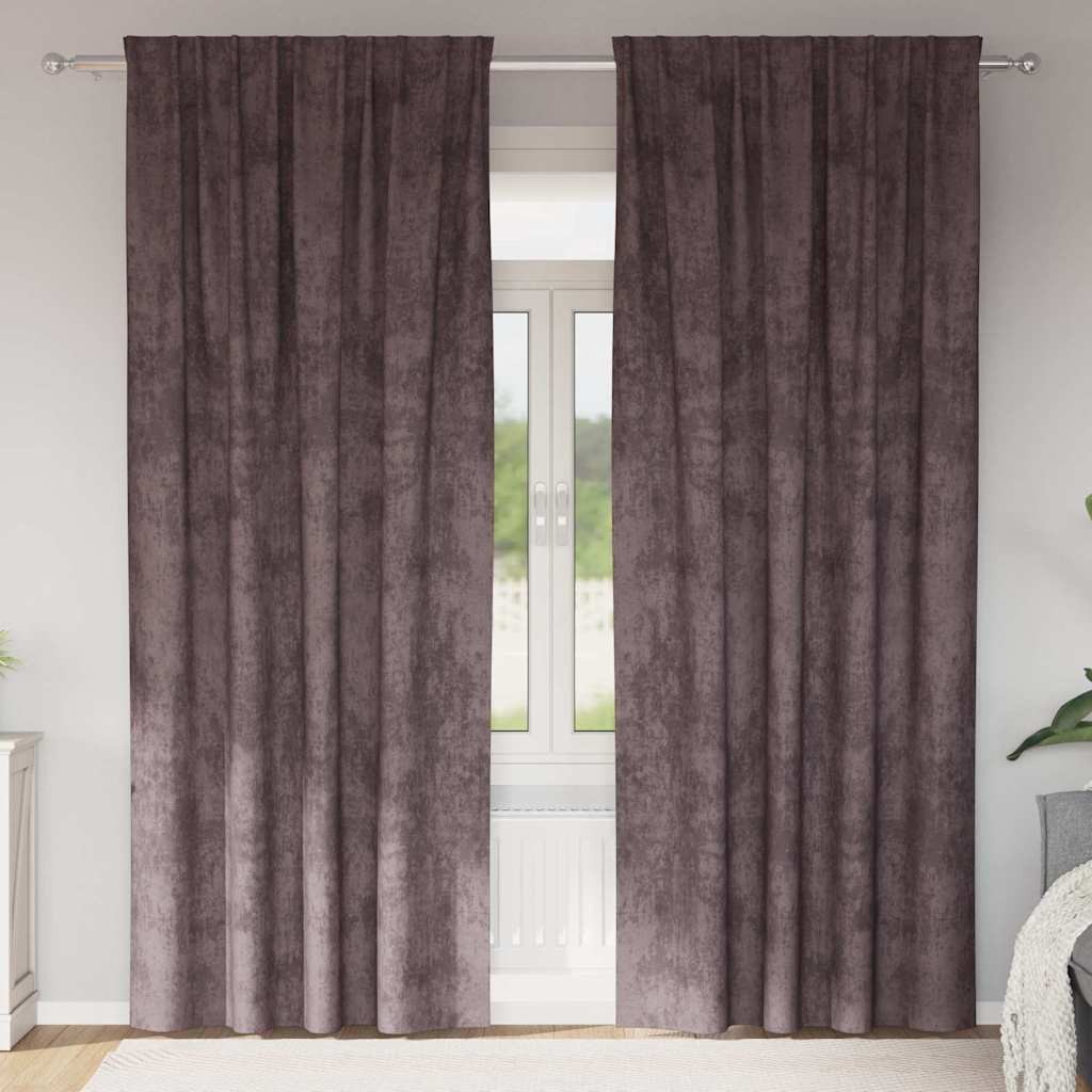 Tenda Velluto Marrone 245 x 140 | Design Essenziale Coppia 2 Pezzi