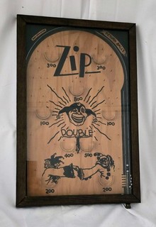 Antique ZIP DOUBLE Pinball Machine Northwestern Mailbox Co. W Orig Box 18"