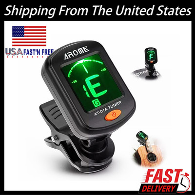 Clip-On Chromatic Tuner for Guitar/Bass/Ukulele/Violin - LCD Display NEW