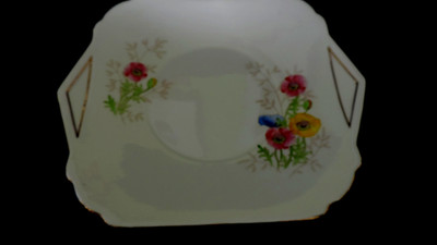 Vintage / Art Deco Porzellan Teeservice Brot / Kuchenteller. Shelley China. Handbemalt.