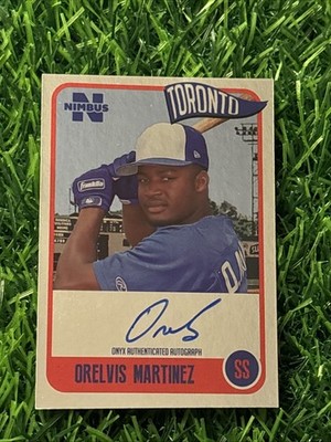 2020 Onyx Nimbus Silver Auto /325 Orelvis Martinez #NAOM Autograph Blue Jays