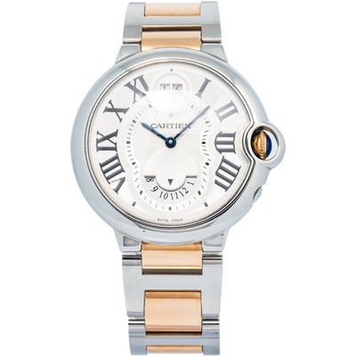 Cartier Ballon Bleu 3194 W6920027 18k RG Two Tone Silver Dial Quartz Unisex 38mm