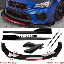 For Subaru WRX STI Front Bumper Lip Chin Spoiler Splitter Glossy Black Body Kits