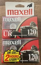 Set Of 2 Maxell UR 120 minutes Normal Bias Blank Cassette Tapes New Sealed 