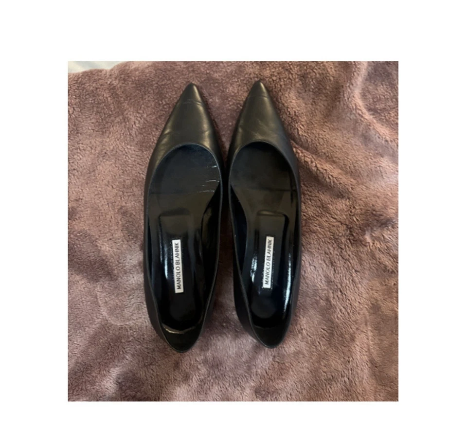 Bailarina plana Manolo Blahnik Gala piel de cordero punta talla 9 ¡totalmente nueva! Foto 4 de 4